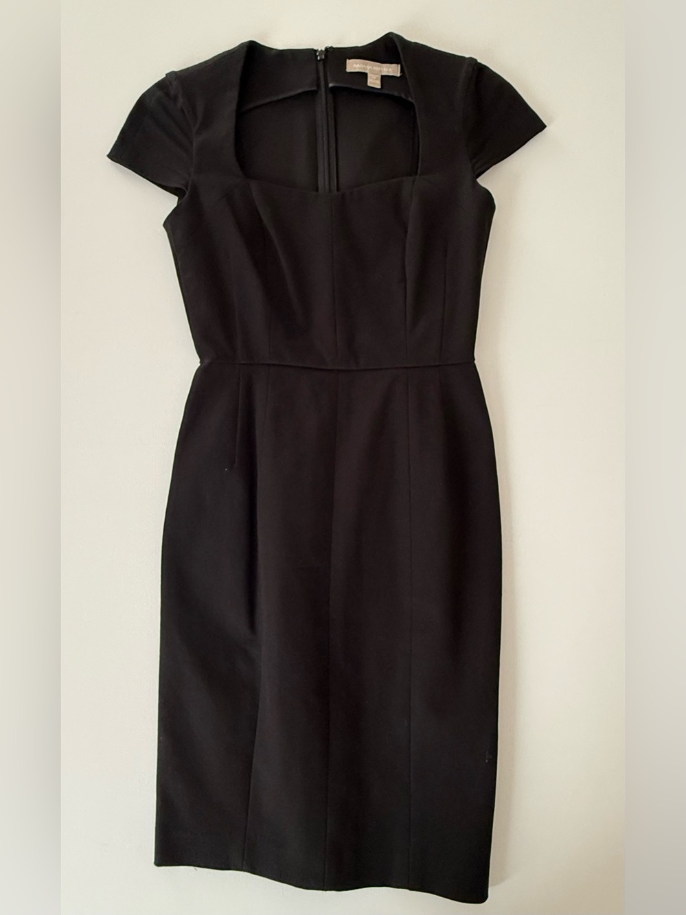 Banana Republic Sloan Black Sheath Dress Petite 0P Career Office Stretch